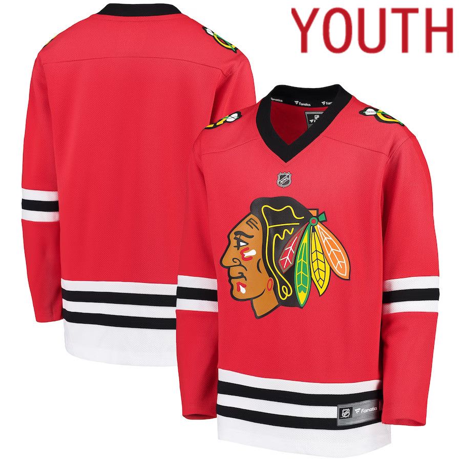 Youth Chicago Blackhawks Fanatics Branded Red Home Replica Blank NHL Jersey